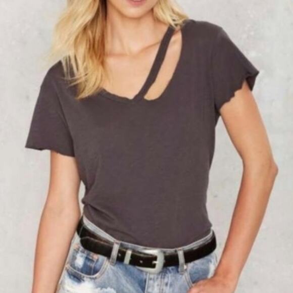 LNA Desert Crew Distressed Washed Gray Cotton T-shirt Size Small - Picture 1 of 5